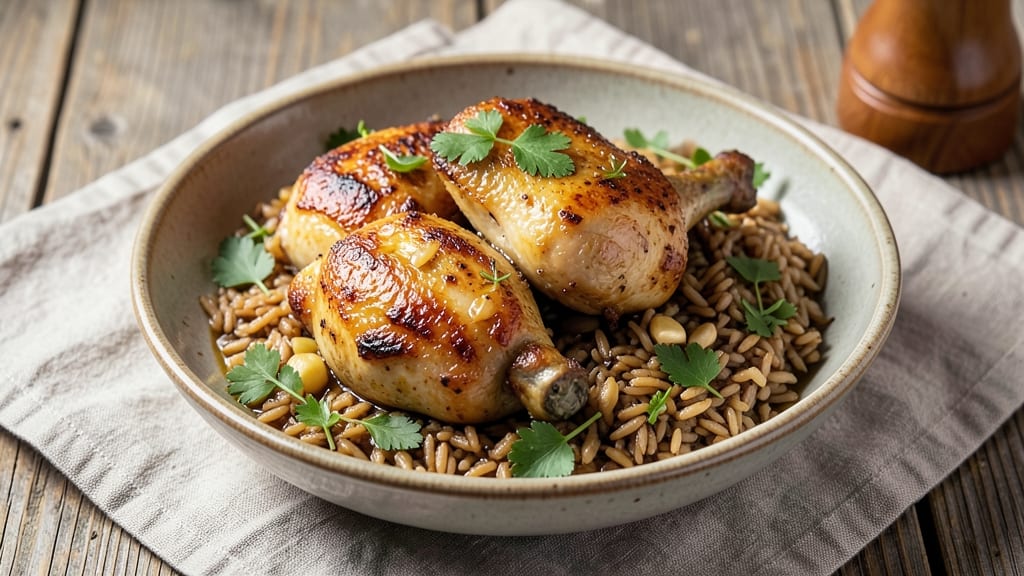 Chicken and Brown Rice Pressure Cooker Recipe: Juicy Chicken and Nutty Rice in 25 Minutes