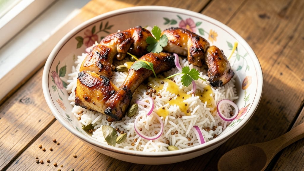 Chicken and Rice Pakistani Recipe: Fragrant Cumin-Yogurt Gravy Over Basmati