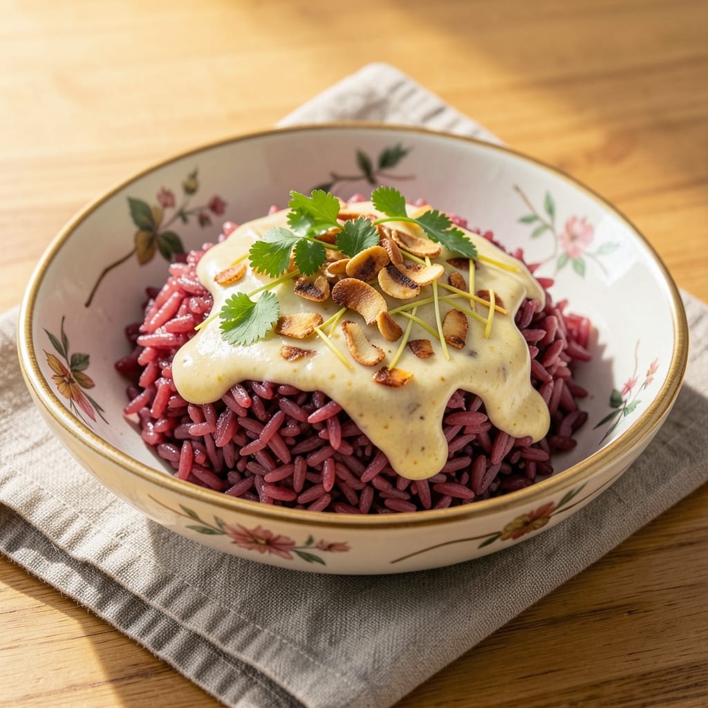 Asian Red Rice Recipe: Turmeric-Infused Fragrance With Toasted Coconut Crunch