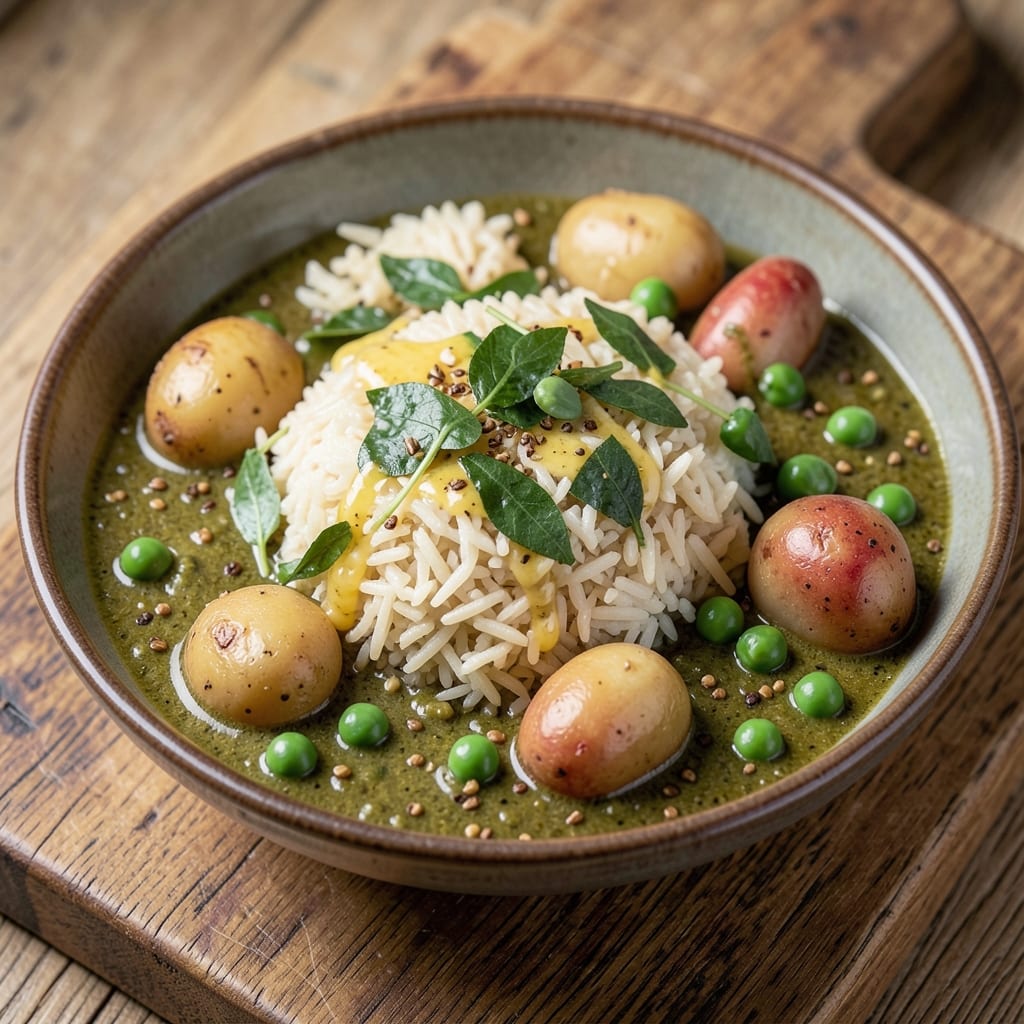 Aloo Methi Rice Recipe: Fragrant Fenugreek and Peas Simmered to Perfection