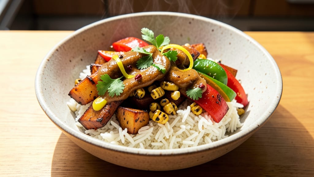 Chipotle Veg Rice Bowl Recipe: Smoky Spice and Crispy Celery Crown Magic