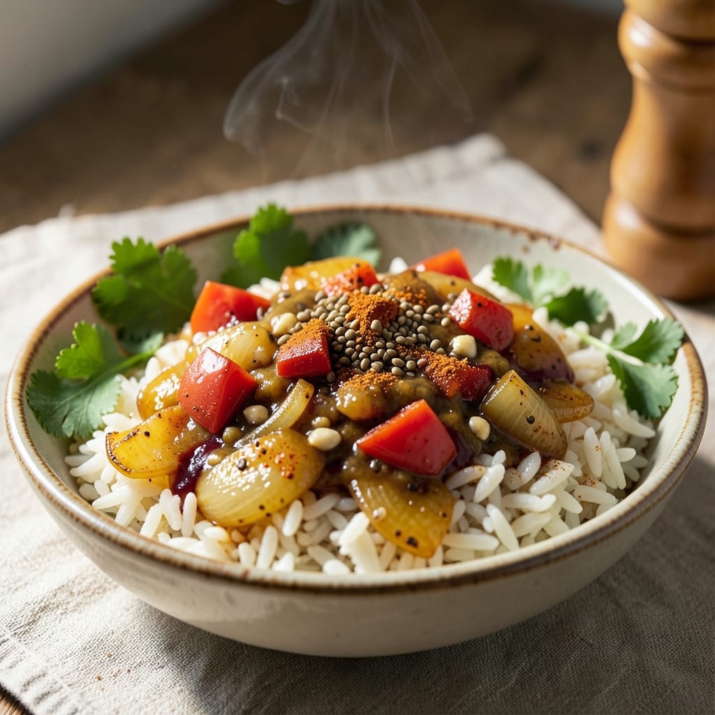 Abuelos Rice Recipe: Toasted Spice Crunch With Caramelized Onion Layers