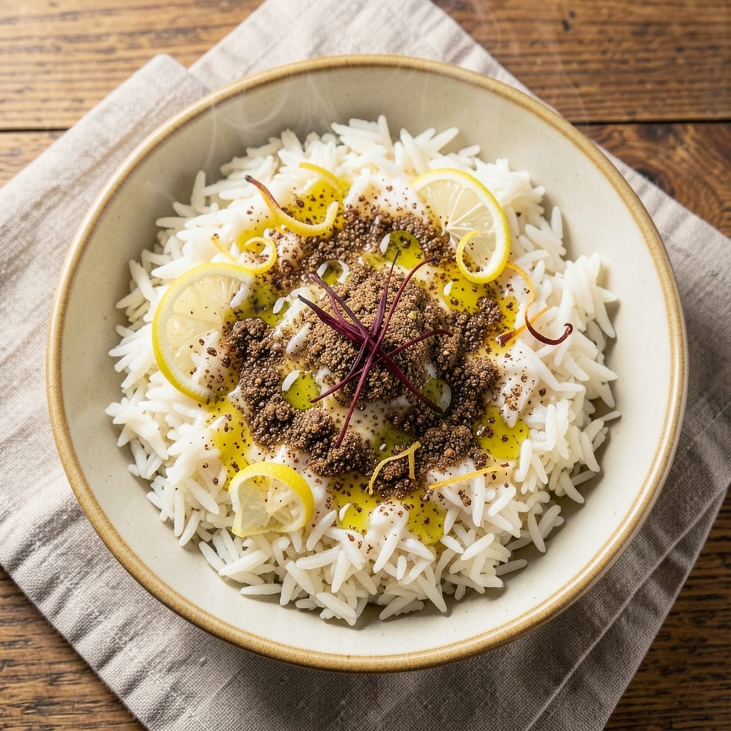 Arabic White Rice Recipe: Lemon-Zest Brightness With Toasted Spice Crunch