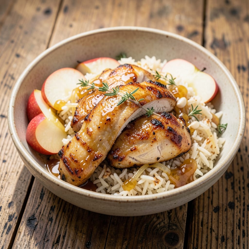 Apple Chicken Rice Recipe: Sweet-Tart Braise With Sticky Grain Bites