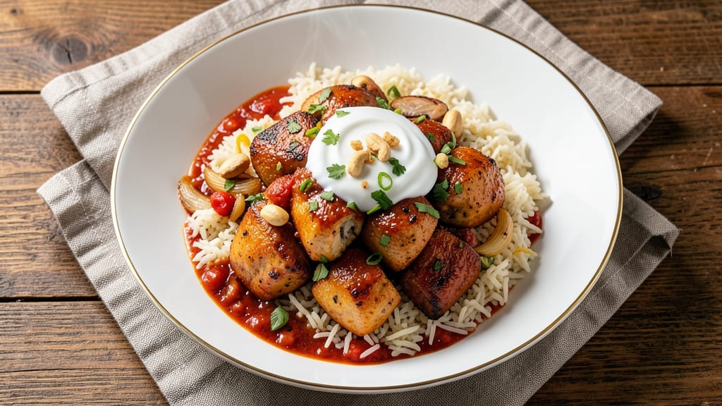 Chicken Curry Over Rice Recipe: Spiced Tomato Gravy With Fragrant Jasmine Rice