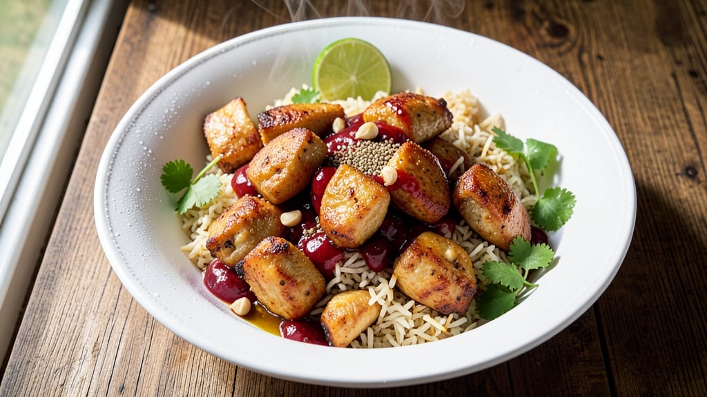 Natasha's Kitchen Chicken and Rice Recipe: Smoky Cumin and Lime Marinated Chicken Over Fragrant Jasmine Rice