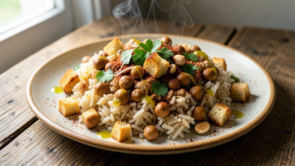 Chick Peas and Rice Recipe: Crispy-Topped Protein Bowl in One Pan