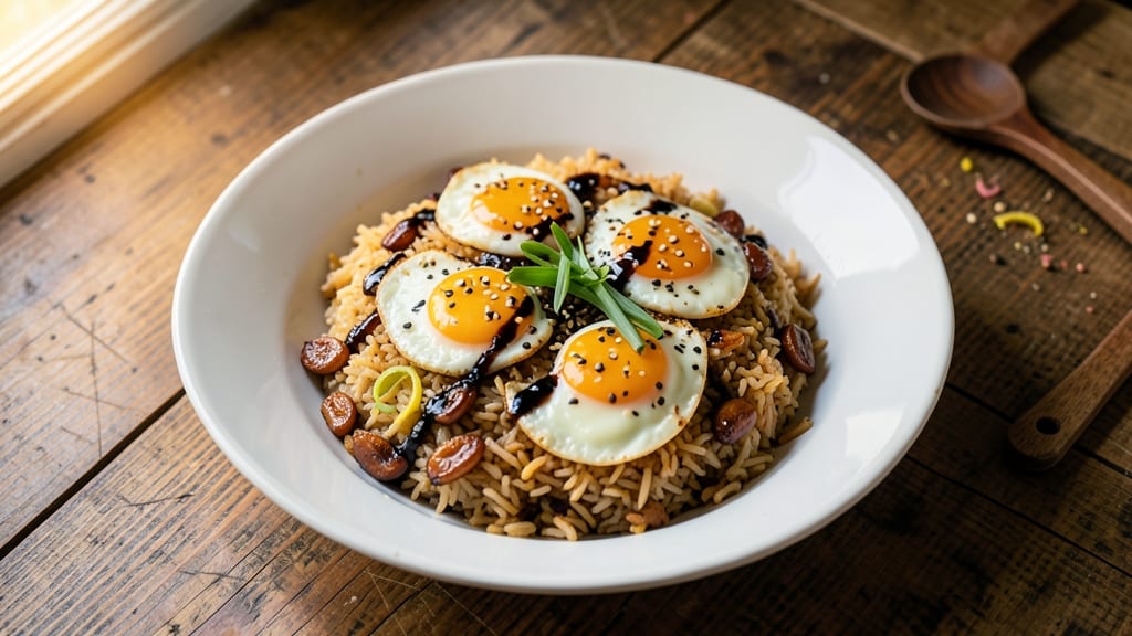 Burnt Garlic Egg Fried Rice Recipe: Charred Garlic Crunch With Silky Egg Ribbons