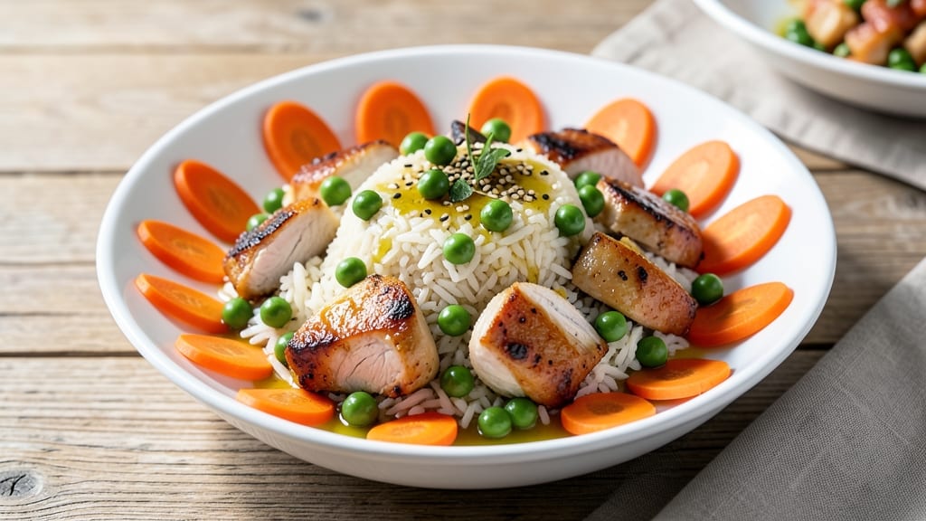 Chicken, Rice, Peas, and Carrots Recipe: One-Pot Harmony of Fragrant Jasmine Rice