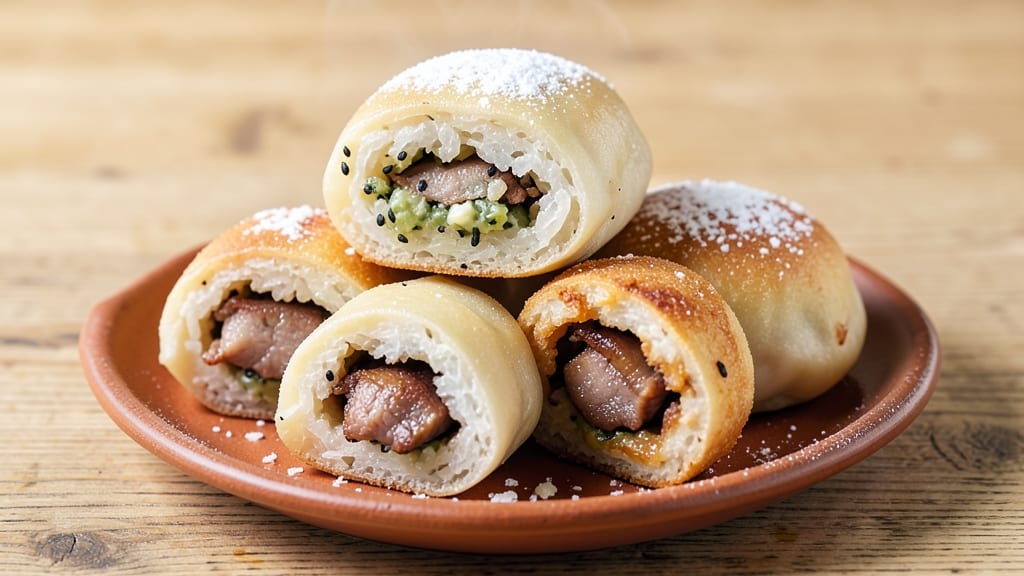 Chinese Rice Buns Recipe: Steamed Dumplings With Juicy Pork and Crispy Edges