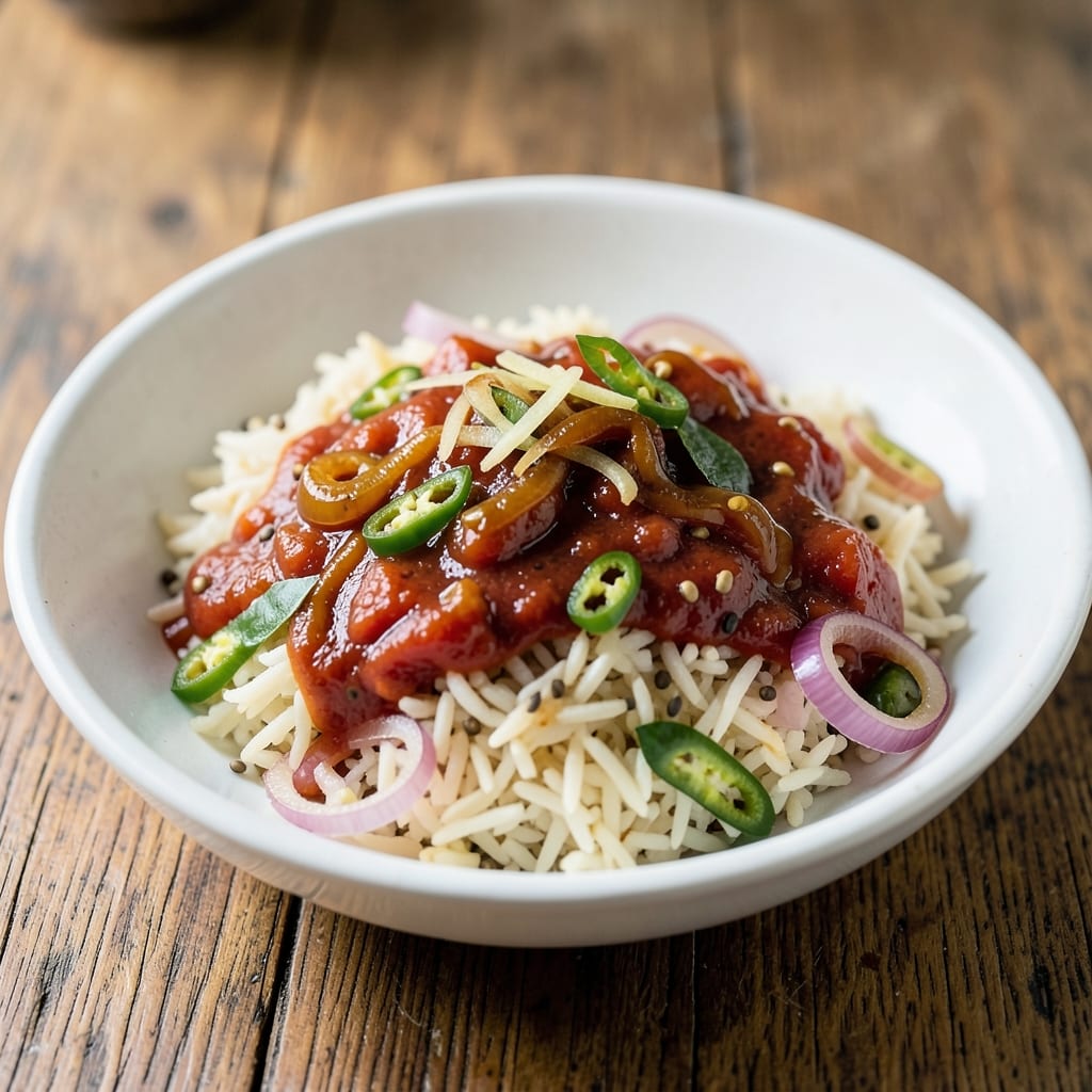 Andhra Tomato Rice Recipe: Spicy Tamarind-Tinged One-Pot Magic