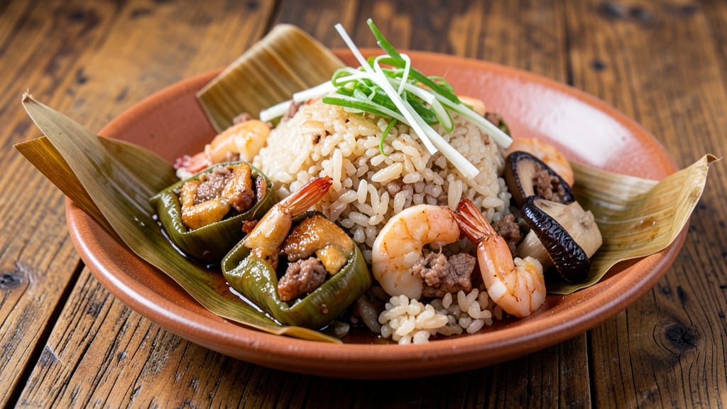 Chinese Sticky Rice Wrapped Leaves Recipe: Fragrant Jasmine and Savory Herb Delight