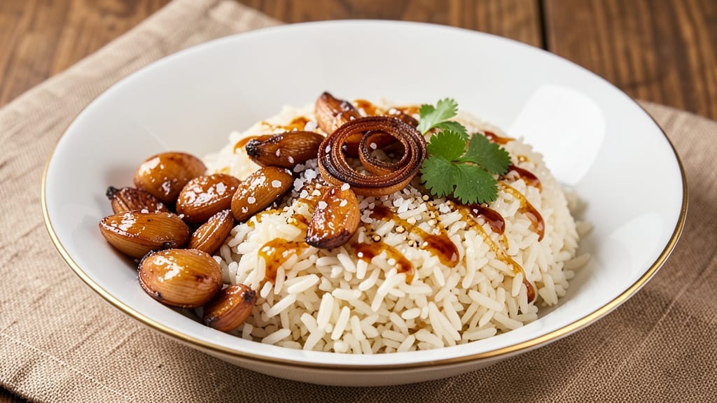 Chinese Garlic Rice Recipe: Fragrant Jasmine Grains with Crispy Garlic Bites