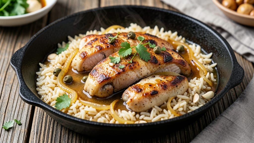 Chicken and Rice Cast Iron Skillet Recipe: Savory Crispy Edges and Juicy Centers