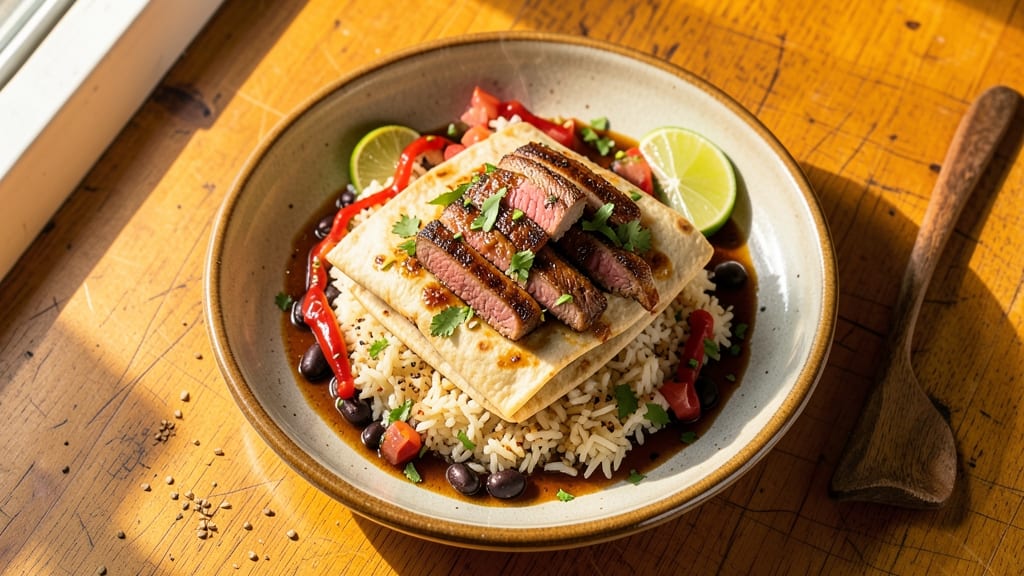 Carne Asada Burritos With Rice and Beans Recipe: Smoky Grilled Flavor Bursting in Every Bite