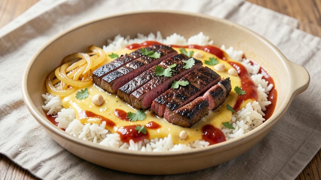 Cheesy Steak and Queso Rice Recipe: Melty Cheese and Tender Beef in One Pan