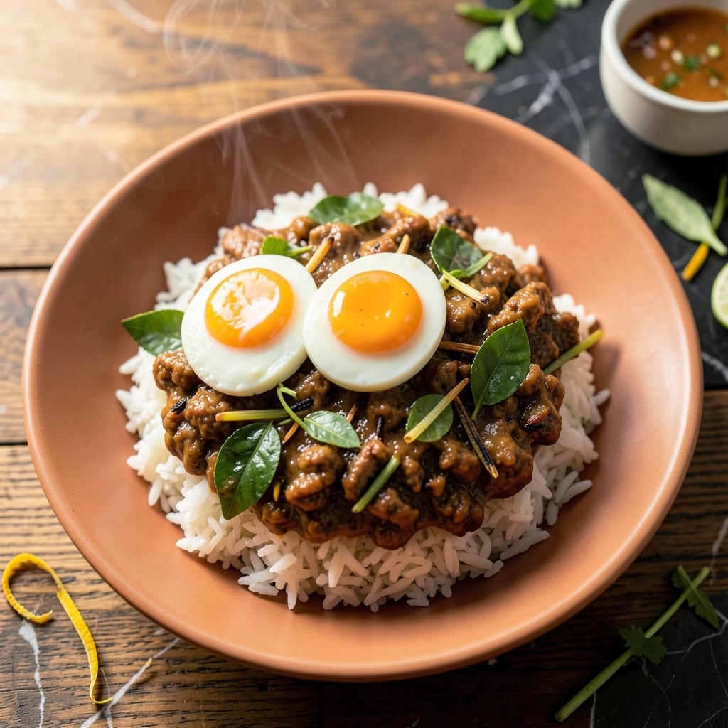 Anda Rice Recipe: Balanced Fragrance of Coconut and Spiced Meatballs