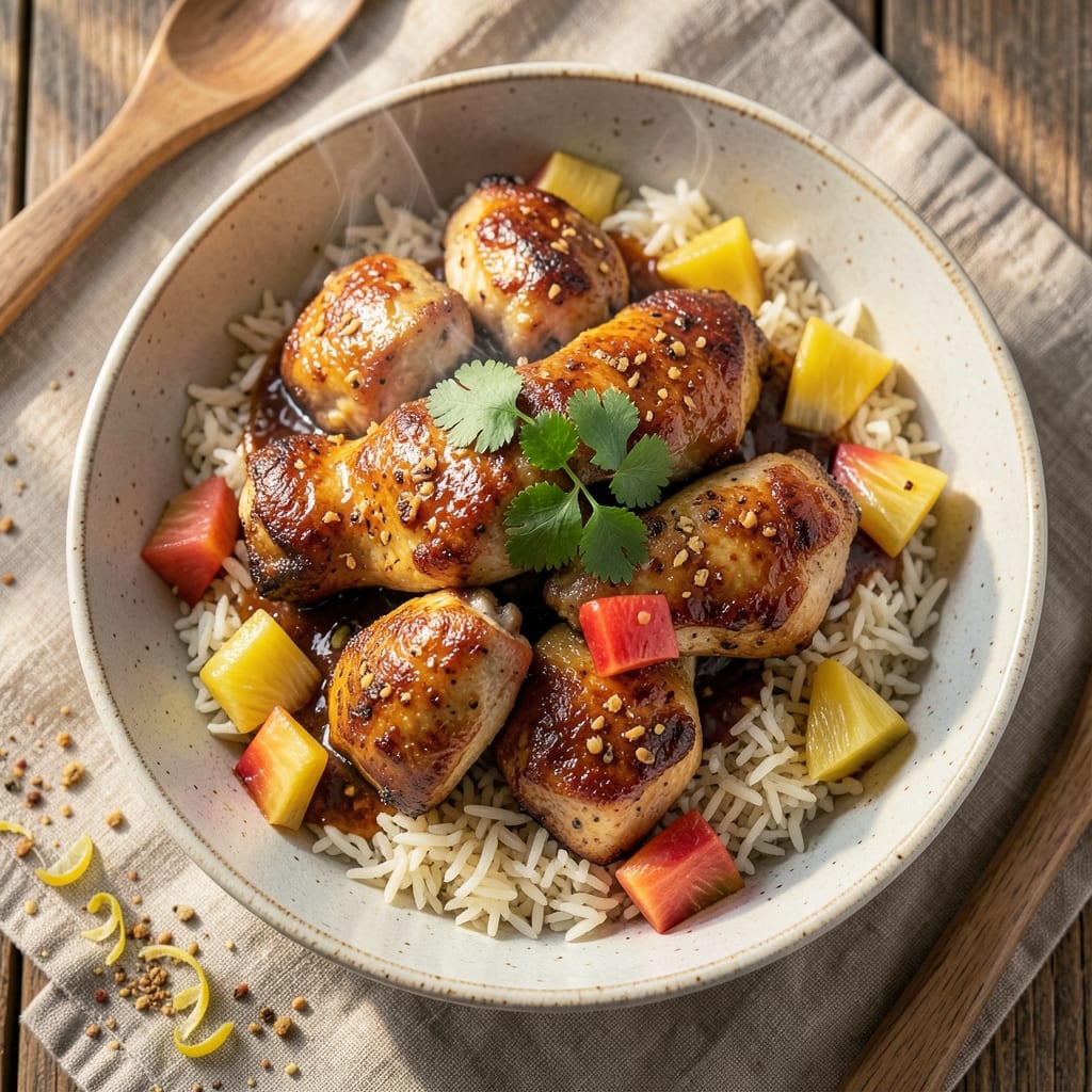 Air Fryer Pineapple Chicken and Rice Recipe: Caramelized Pineapple Crust With Juicy Protein