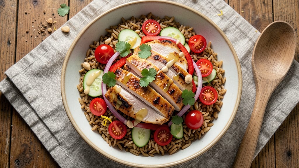 Brown Rice Chicken Salad Recipe: Nutty Grain and Protein Power Bowl