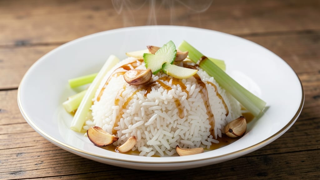 Chinese Rice Recipe YouTube: Fragrant Jasmine Base With Crispy Celery Crowns