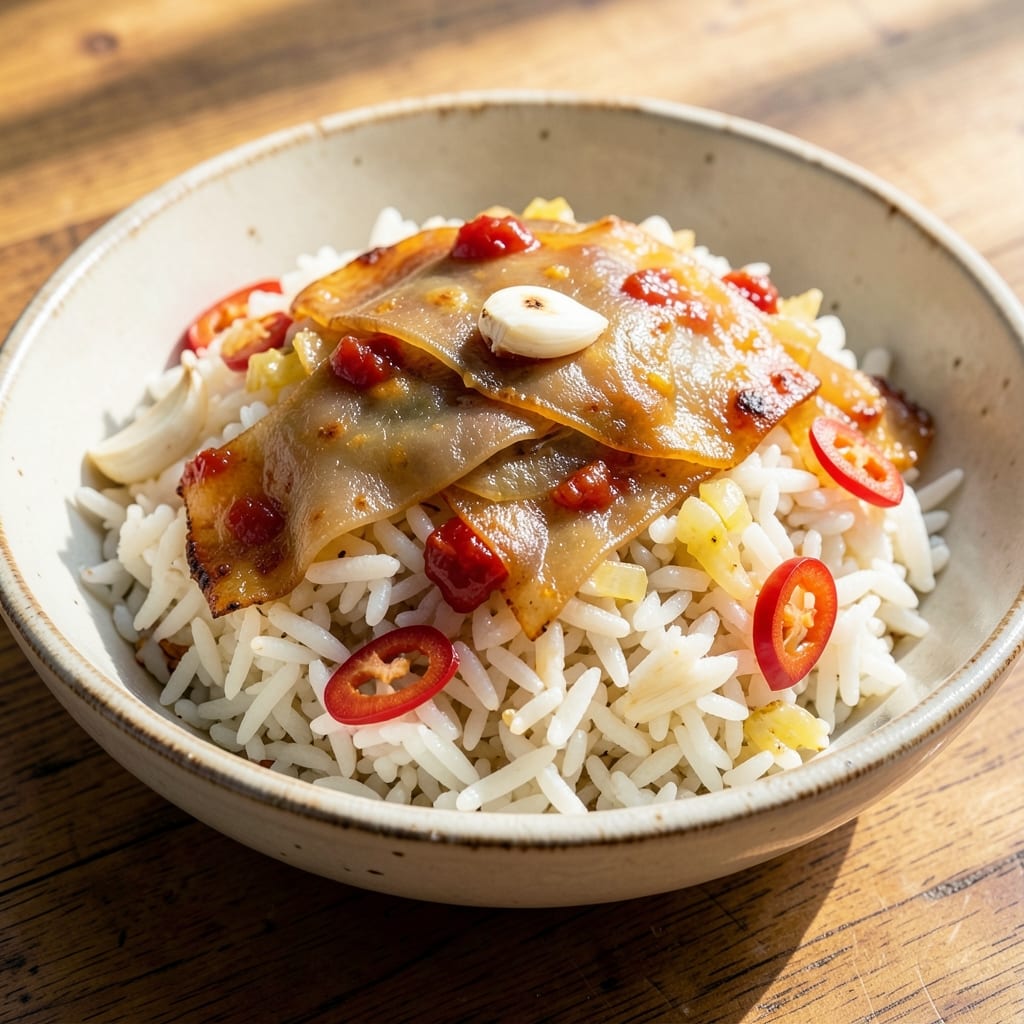 Aligue Rice Recipe: Spiced Tomato and Herb Rice with Crispy Edges