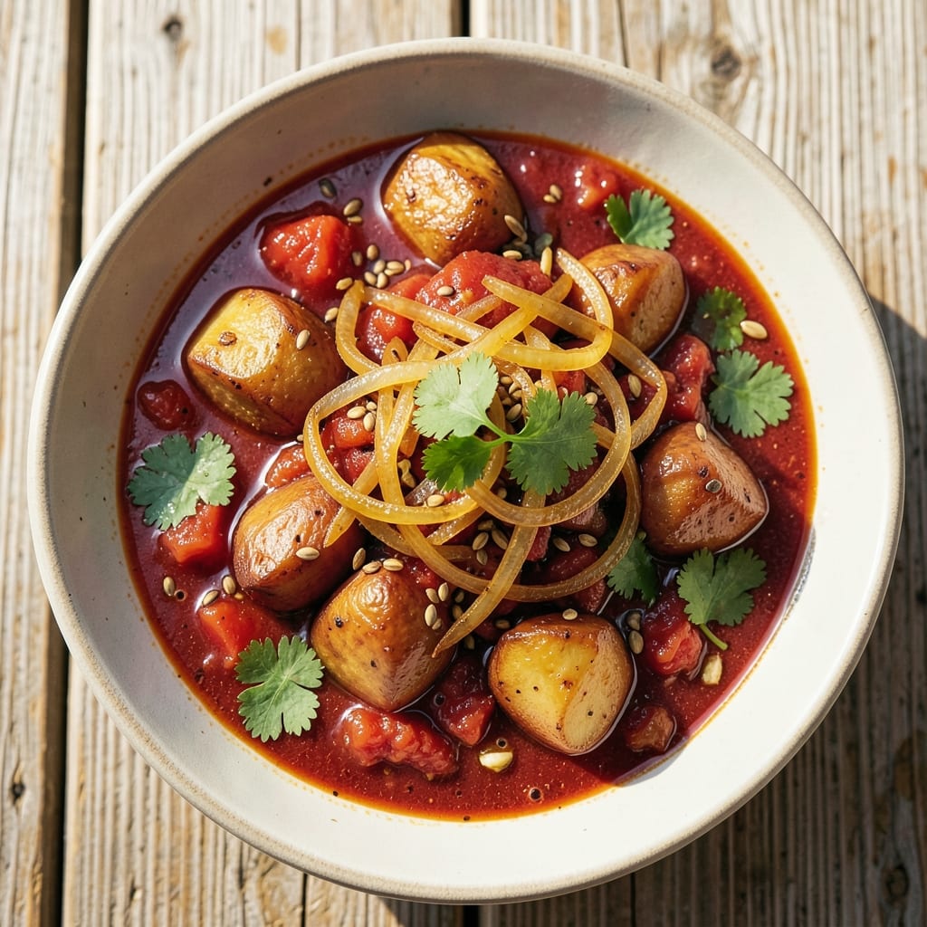 Aloo Curry Recipe for Rice: Fragrant Potato and Tomato Simmered to Rich Perfection