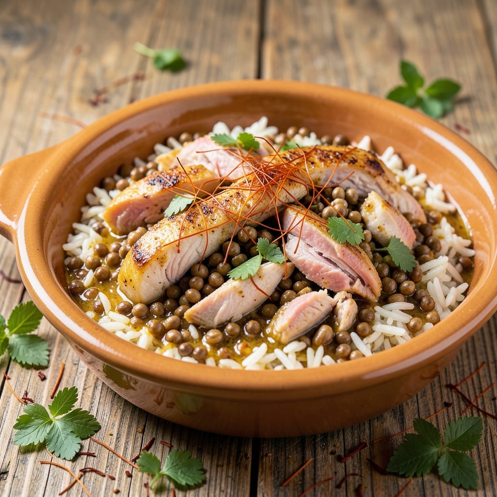 Arabic Oriental Rice Recipe: Saffron-Infused Fragrance with Toasted Barley Crunch
