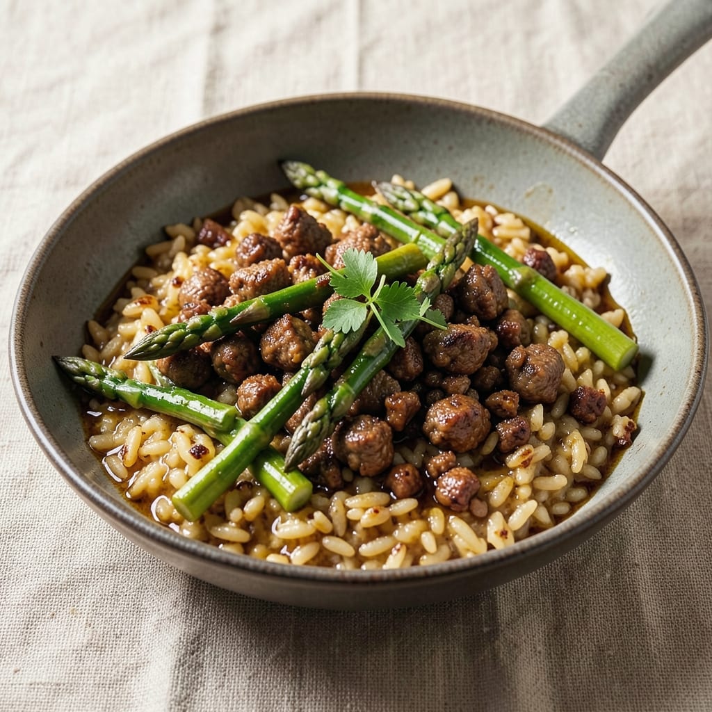 Asparagus Ground Beef Rice Recipe: One-Pan Crispy Edges and Savory Depth