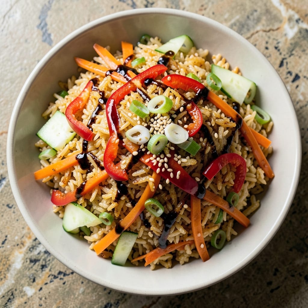 Asian Crispy Rice Salad Recipe: Crunchy Edges Meet Silky Noodles