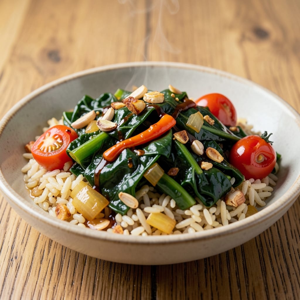 African Collard Greens and Rice Recipe: Smoky Tomato-Spiced Soul Food Pairing