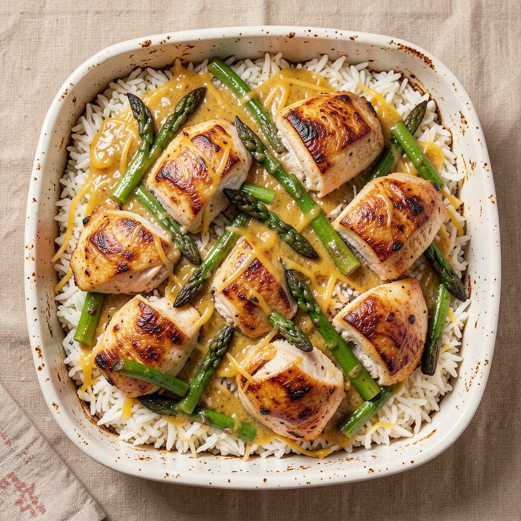 Asparagus Chicken and Rice Casserole Recipe: One-Pan Golden Crisp With Tender Bites
