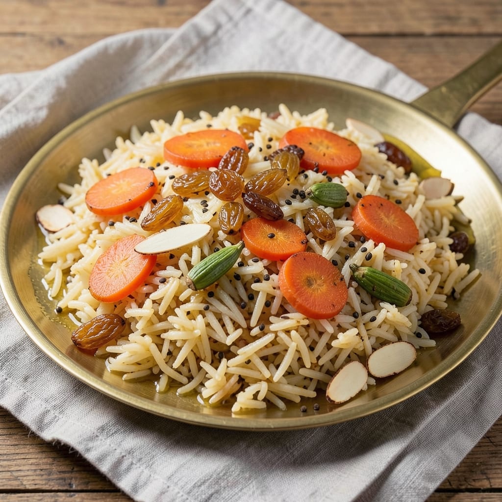 Afghani Rice With Carrots and Raisins Recipe: Golden Spice-Infused Pilaf