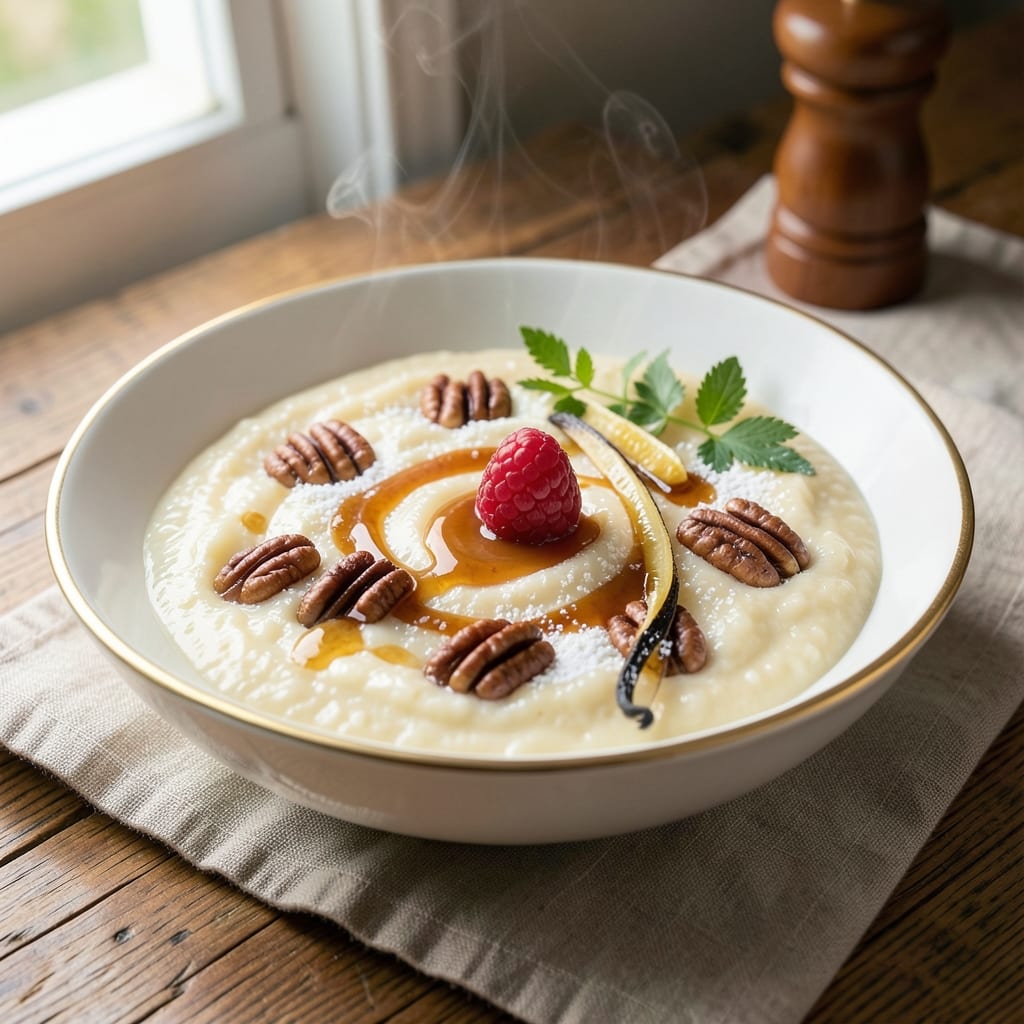 5 Star Rice Pudding Recipe: Vanilla-Infused Silk With Toasted Nut Crunch
