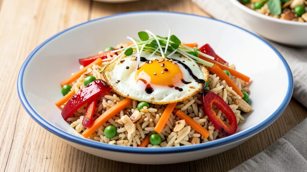 Chinese Vegetable Fried Rice Recipe with Egg: Warm Jasmine Rice Meets Scrambled Egg