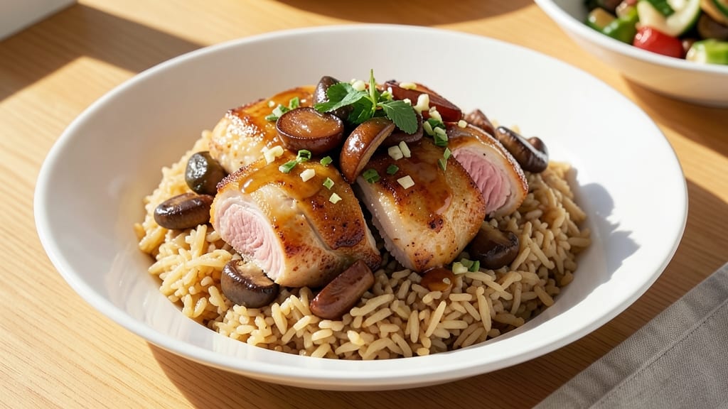Chicken Chinese Sausage Mushroom Rice Recipe: Wok-Fried Umami Bomb in One Pan