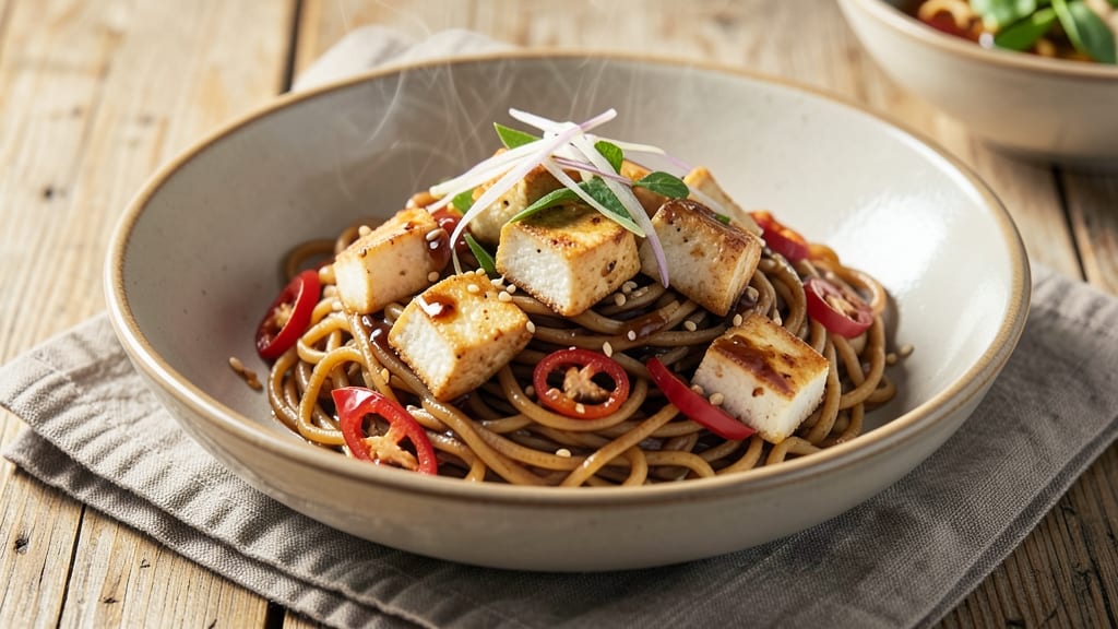 Brown Rice Noodles Recipe Vegetarian: Umami-Packed Stir-Fry with Crispy Tofu Bites